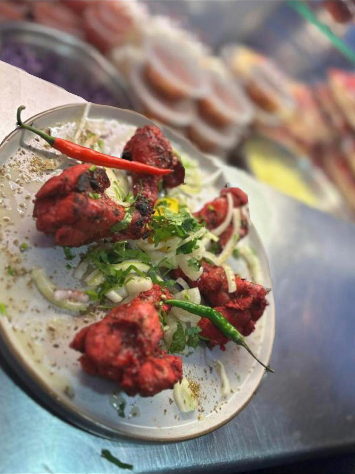 Tandoori Chicken served in a bread at Shaban's Renfrew Takeaway